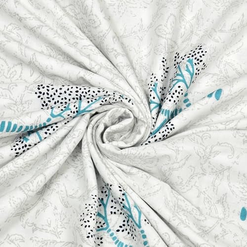 BLOCKS OF INDIA Hand Block Printed Cotton Single Size Reversible Malmal Dohar for Summer (Blue Tree)-300 TC - Image 5