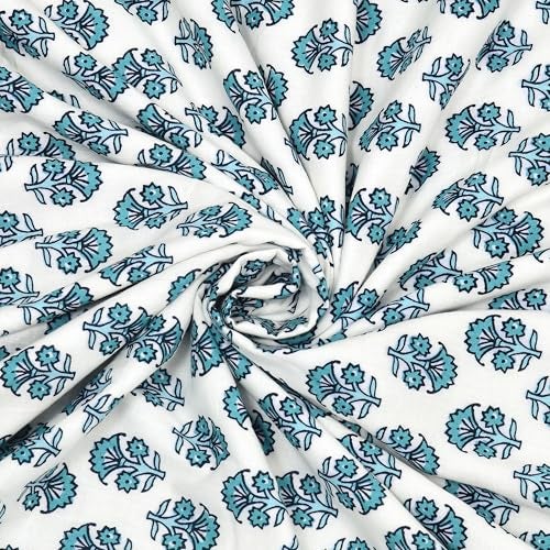 BLOCKS OF INDIA Hand Block Printed Cotton Single Size Reversible Malmal Dohar for Summer (Blue Tree)-300 TC - Image 3