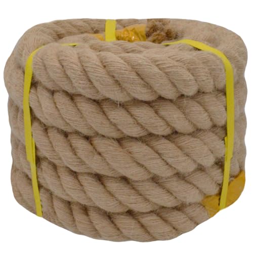 YUZENET Twisted Manila Rope (1.5 Inch x 20 Feet) Natural Jute Thick Hemp Rope for Docks, Railings, Climbing, Landscaping, Decorating - Image 1