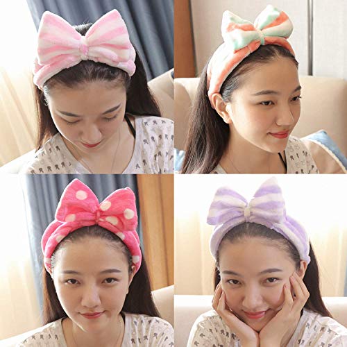 eS³kube Facial Make-Up Face Wash Velvet Strip Headband Yoga Sports Adjustable Elastic Hair Band For Girls & Women Beauty Tool 2 Pc (Multicolor) - Image 4