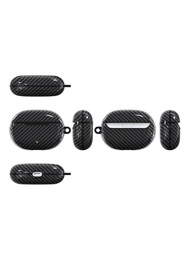 Beats Studio Buds Carbon Fiber Textured Bluetooth Earphone Case With Keychain Black - Image 2