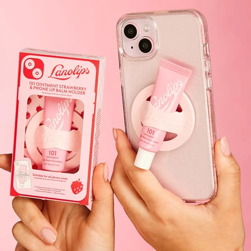 Lanolips 101 Ointment Strawberry & Lip Phone Holder - Fruity Lip Balm with Vitamin E Oil and Lanolin for Lip Hydration (0.35 Ounce) - Image 5