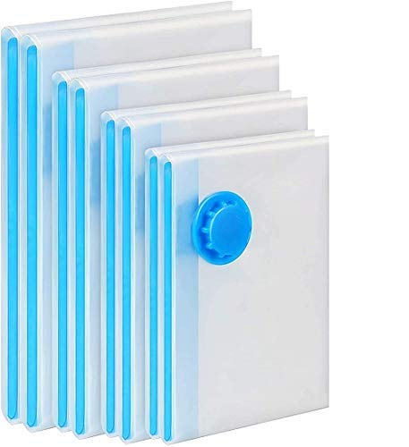 Foliam Smart Vacuum Storage Reusable Space Saver Bags for ClothesBlankets Quilt for Travel 60 X 80 cmClear Set of 3 - Image 1