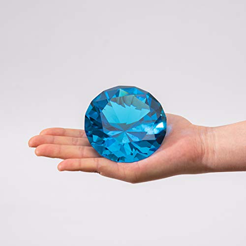 LONGWIN 80mm (3.1 inch) Crystal Diamond Paperweight Jewels Wedding Decorations Centerpieces Home Decor (Light Blue) - Image 4
