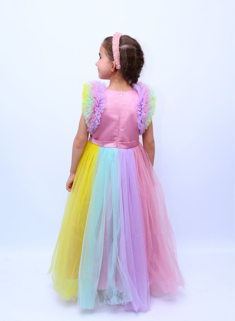 D'Daniela Rainbow Tulle Dress - Image 3