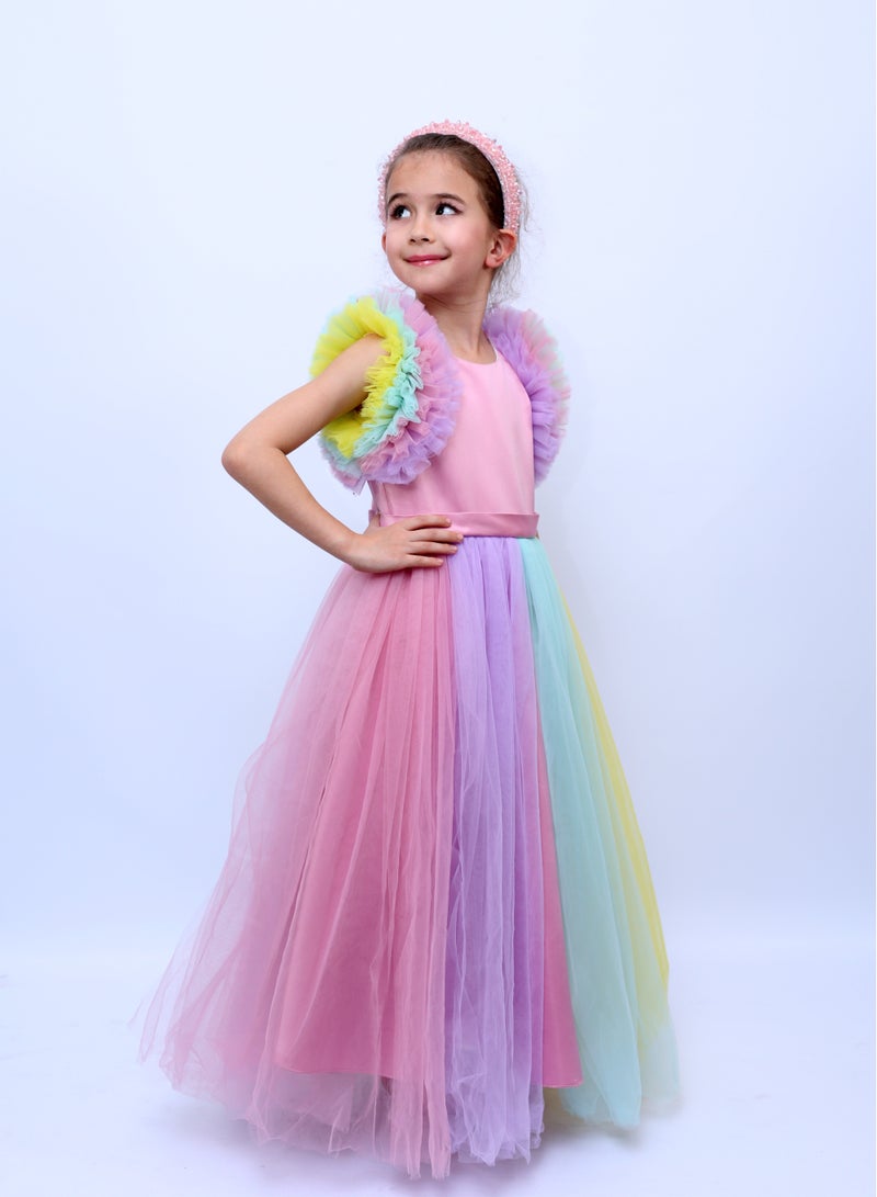 D'Daniela Rainbow Tulle Dress - Image 2
