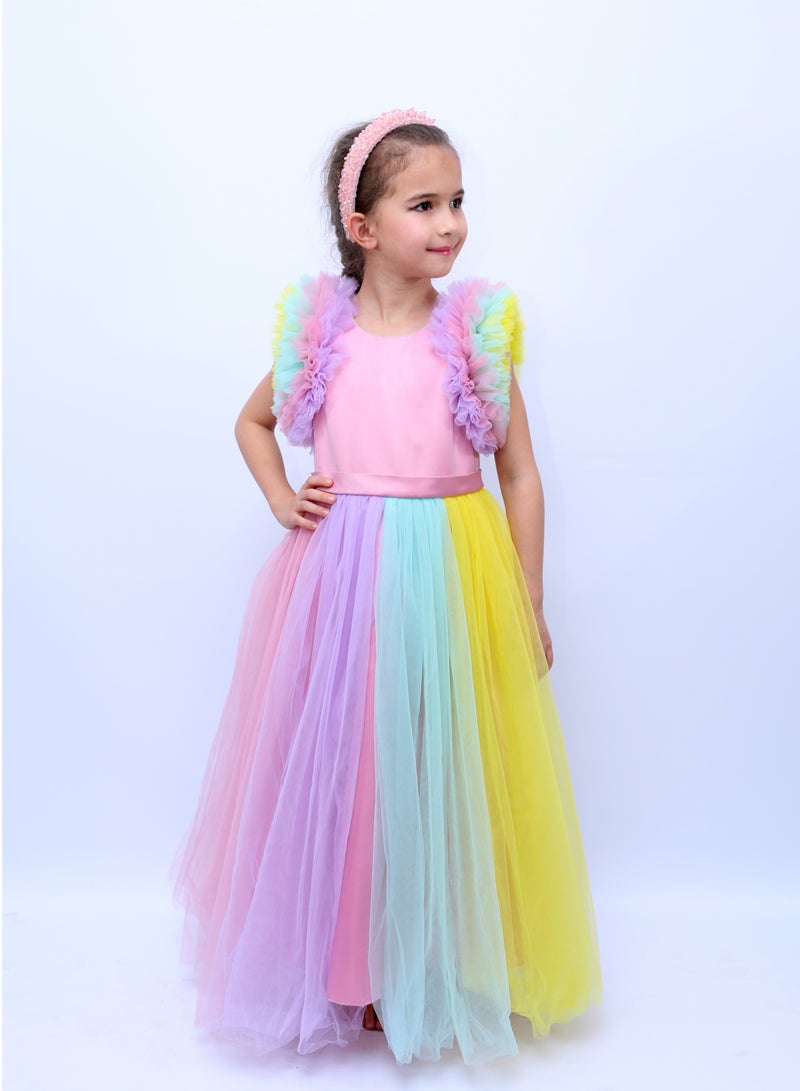 D'Daniela Rainbow Tulle Dress - Image 1