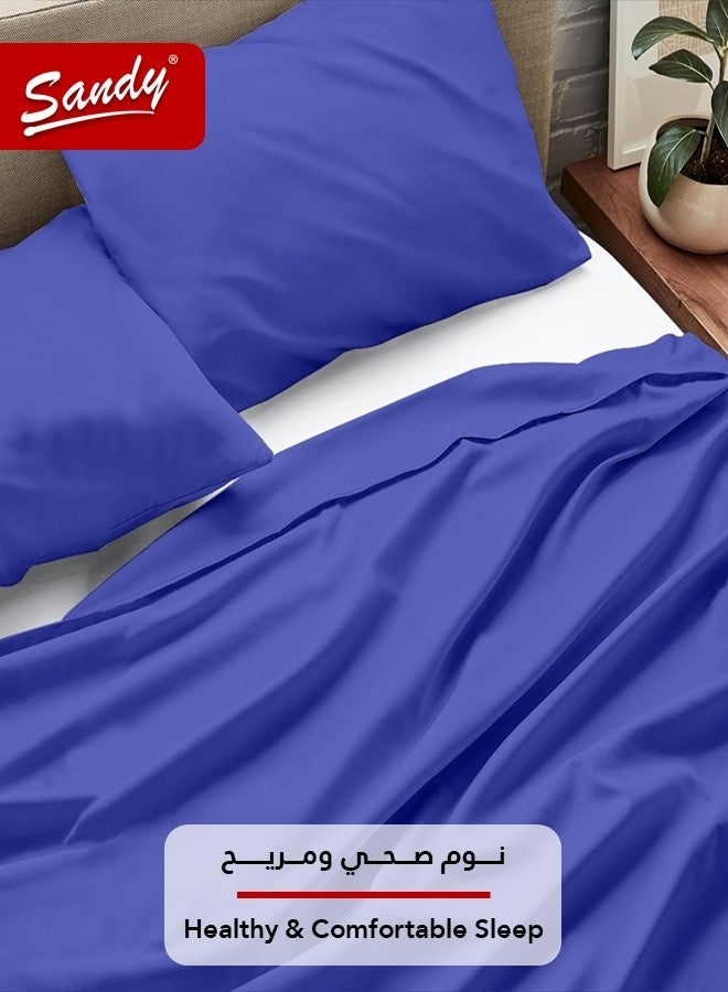 Sandy Premium Hotel Quality Flat Sheet and Pillow Cases, Bed Sheet 3 Pieces Set, Soft & Breathable and Cooling, Full Size 243 x 205 cm, Nile - Image 5