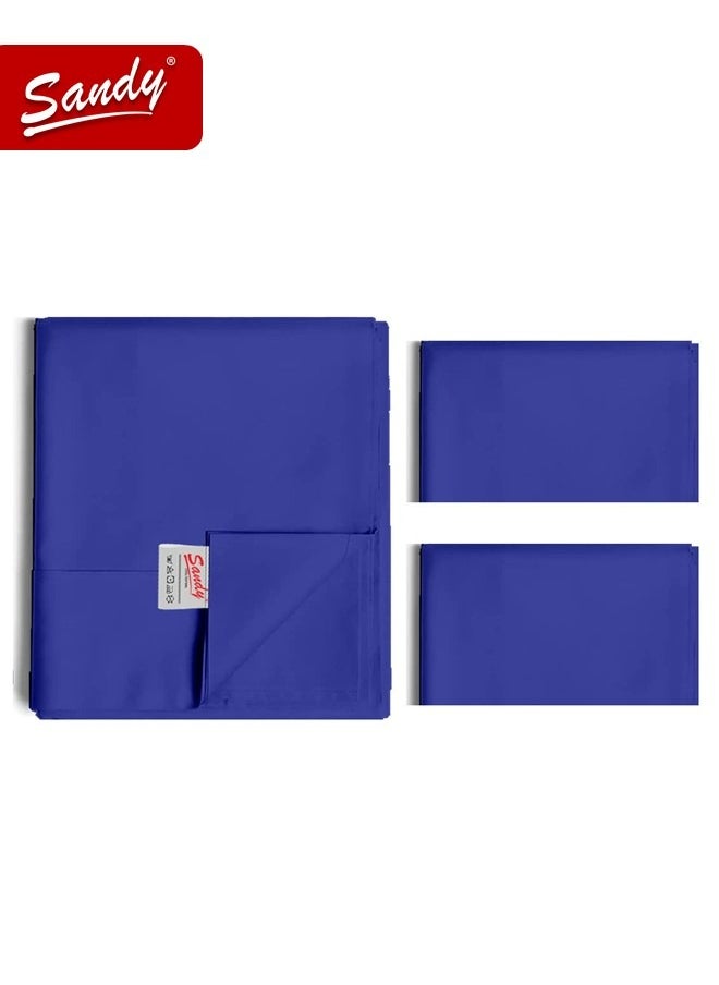 Sandy - Sandy Premium Hotel Quality Flat Sheet and Pillow Cases, Bed Sheet 3 Pieces Set, Soft & Breathable and Cooling, Full Size 243 x 205 cm, Nile - Image 1