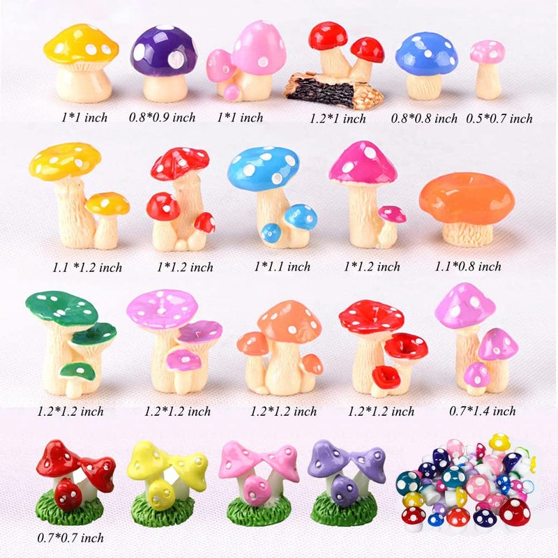 JKanruh 35 Pcs Miniature Resin Mushroom,Cute Mushrooms Fairy Garden Moss Landscape Ornaments for Outdoor Decoration,Home DÃ©cor,Cake Decoration,DIY Crafts â€¦ â€¦ - Image 2