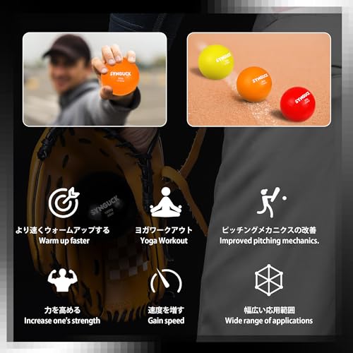 SYNGUCK 3 Pack Plyometric Weighted Balls for Baseball & Softball Training Set (4.6/7.9/17.6 oz) Improve Power, Pitching, Hitting - Perfect for Yoga, Fitness, Plyometrics - All Skill Levels - Image 5