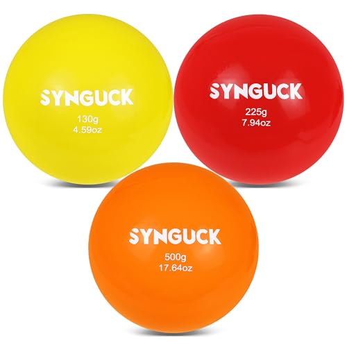 SYNGUCK 3 Pack Plyometric Weighted Balls for Baseball & Softball Training Set (4.6/7.9/17.6 oz) Improve Power, Pitching, Hitting - Perfect for Yoga, Fitness, Plyometrics - All Skill Levels - Image 1