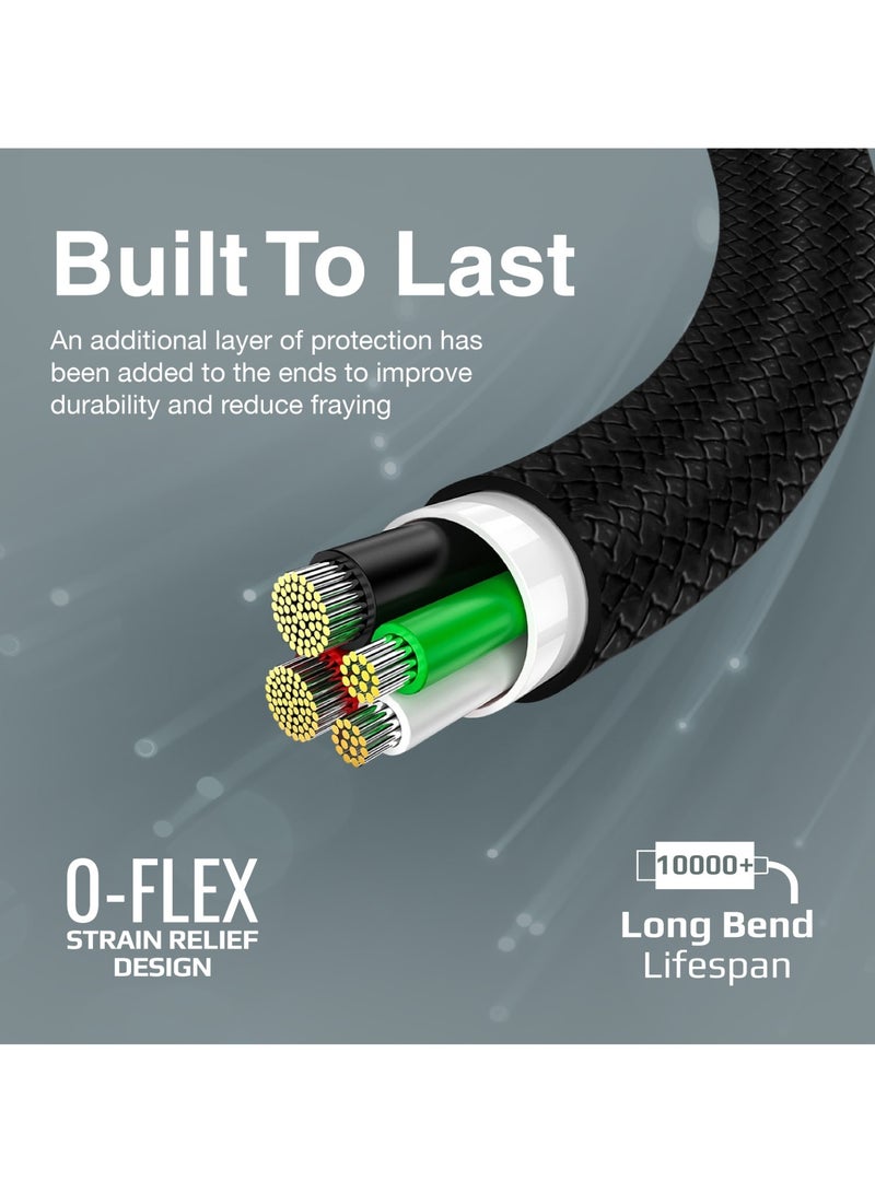 PROMATE USB-C™ Cable 200 cm, Ultra-Fast 60W Power Delivery Type-C™ Charging Cable with 480Mbps Sync Charge, Silicone and Anti-Tangle Wire for USB-C™ Smartphones, Tablets, Laptops, XCord-CC Black - Image 4