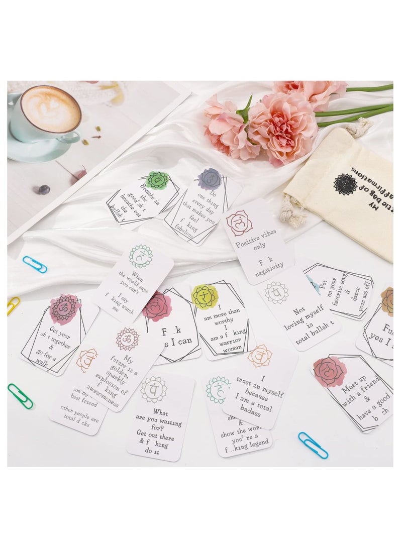 KASTWAVE 32 PCS Funny Affirmation Card Gift, Sweary Affirmation Cards, Positive Cards, Swear Cards for Self-Improvement, Encouragement Confirmation Card Set Birthday Gift Card for Friends - Image 5