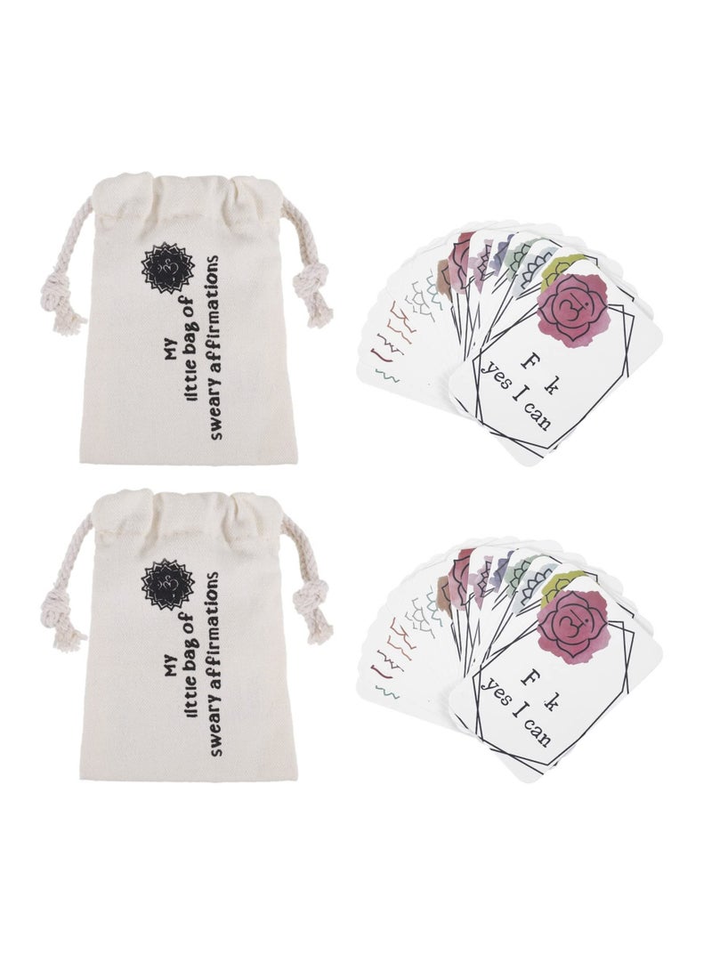 KASTWAVE 32 PCS Funny Affirmation Card Gift, Sweary Affirmation Cards, Positive Cards, Swear Cards for Self-Improvement, Encouragement Confirmation Card Set Birthday Gift Card for Friends - Image 1