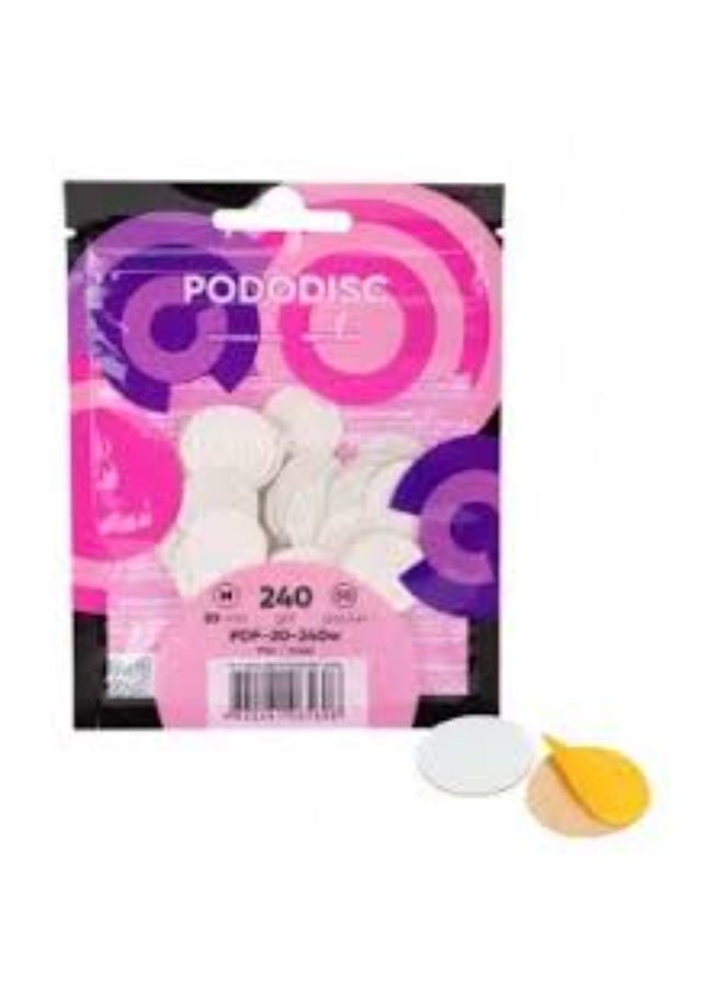 STALEKS PRO Disposable white files for pedicure disc pododisc M expert 240 grit 50pcs - Image 1