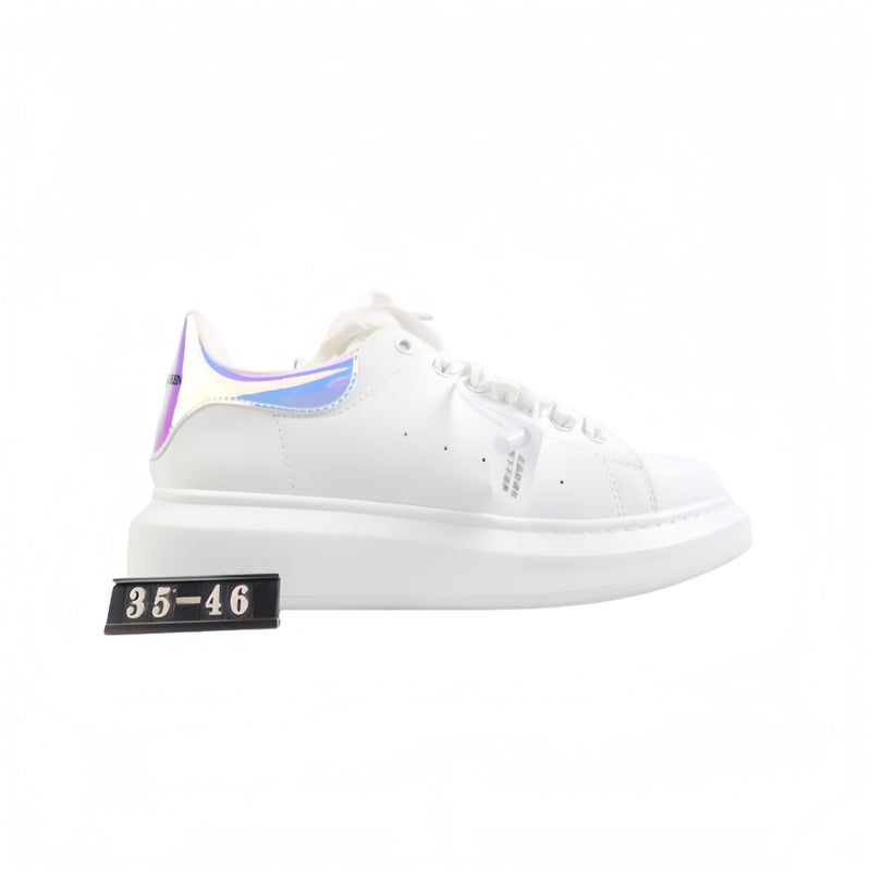 Classic White Unisex Couple Sneakers with 5cm Hidden Height Increase - Casual Low-Top Shoes for Men and Women