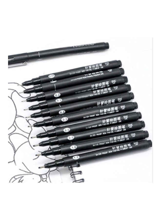 NIBEMINENT 10-Piece Fine Line Water Marker Drawing Pen Black - Image 4
