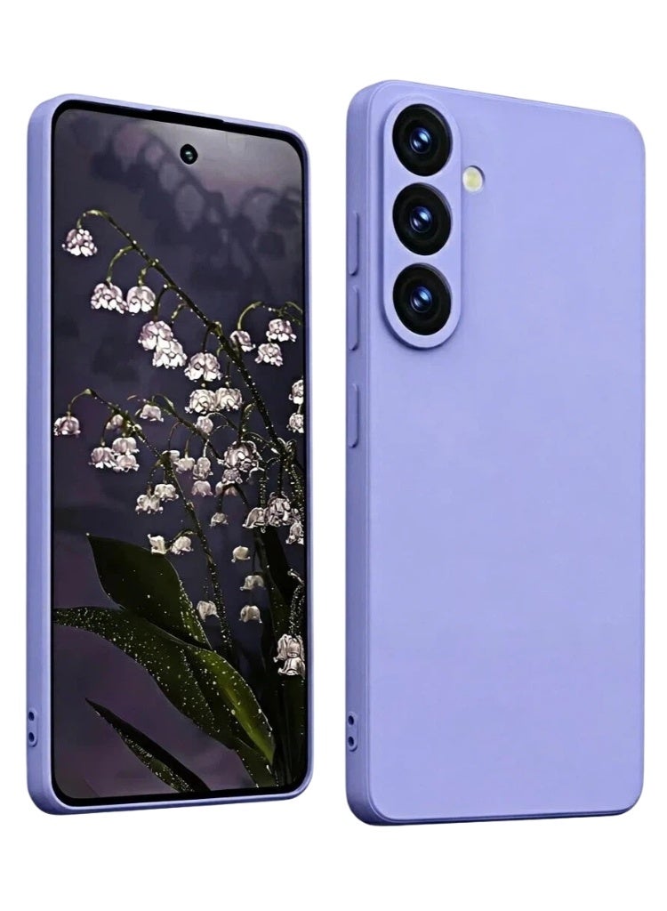 بارالونا حافظة لـ Samsung Galaxy A57، ناعمة لامعة، غطاء سلينيكي سائل، غلاف مات مقاوم للإصباغات والغبار مع بطانة من الألياف الدقيقة - أرجواني - Image 1