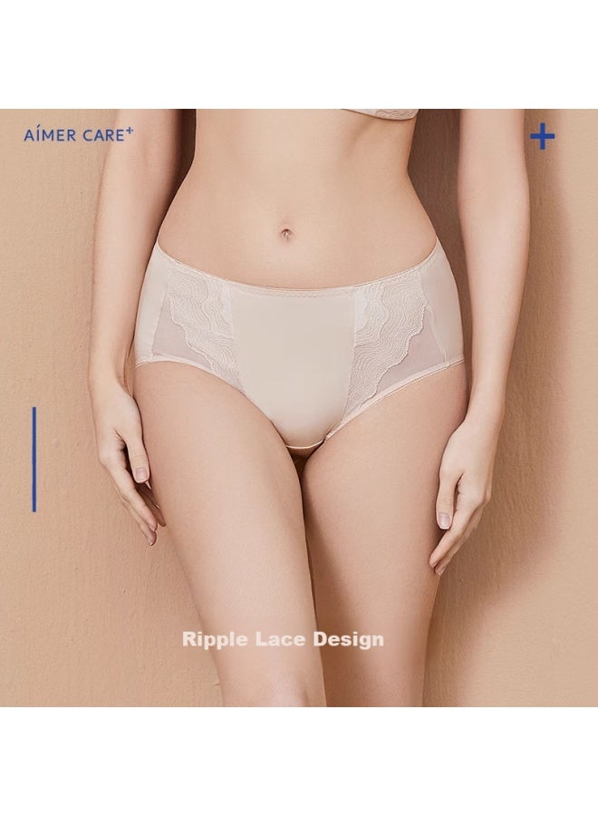 Aimer Women'S Cotton Antibacterial High Waist Panties Summer Flat Angle Pants Alb24401 M (165) - Image 2