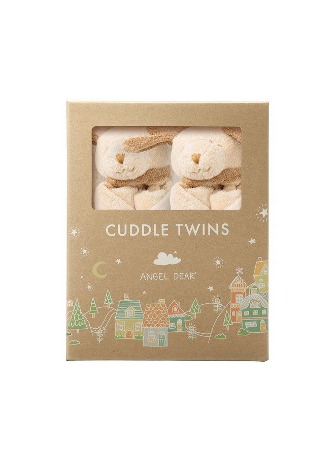 Angel Dear - Light Brown Puppy, Cuddle Twins Blankie Set - Image 1