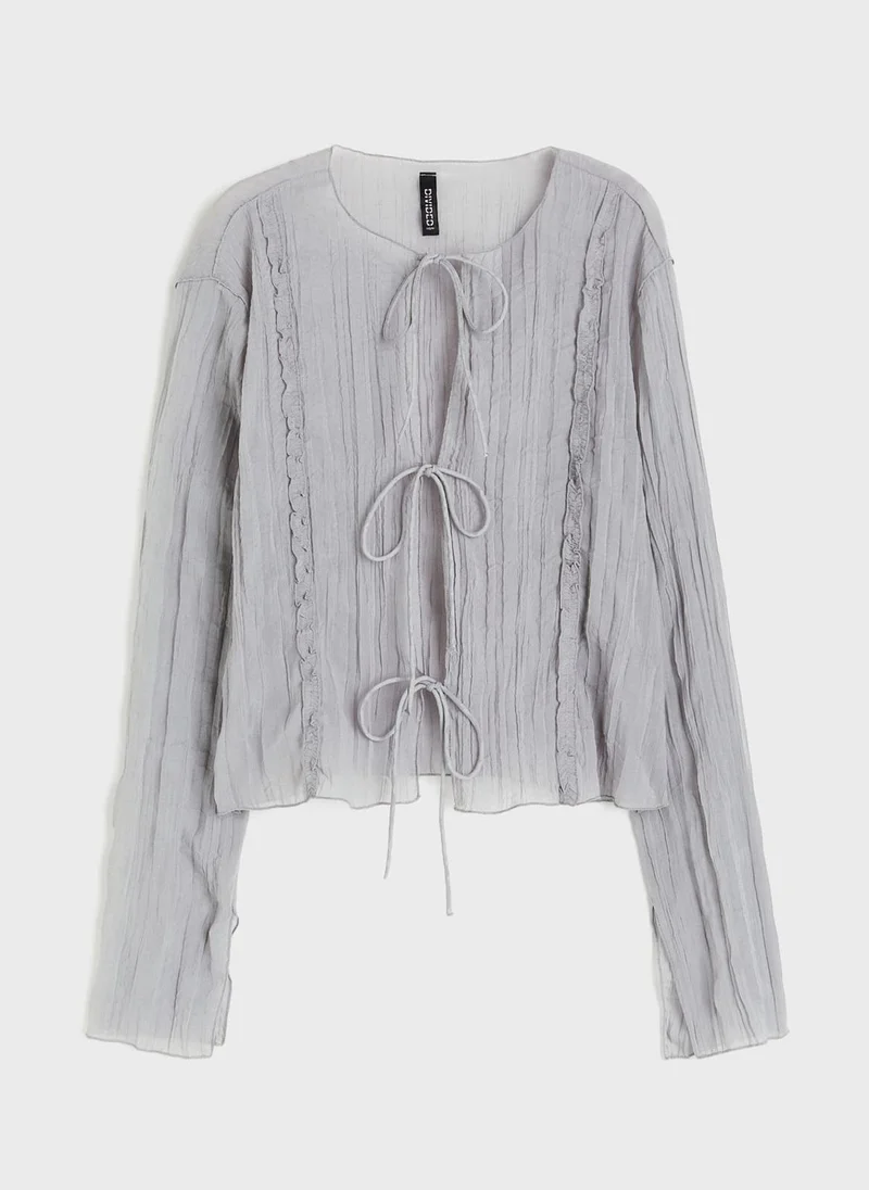 H&M Frill Tie Front Top