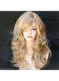 Kalyss Women'S Long Curly Body Wavy Heat Resistant Blonde With Highlights Wig Synthetic Full Hair Wig For Women (Blonde With Highlights)  - Image 1