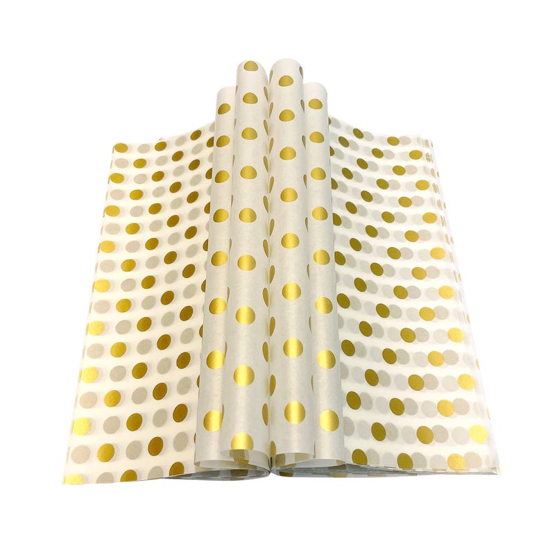 Suiwen Gold Dot Wax Paper Sheets Deli Wraps TrayBasket Liner Deli Paper Wax Paper Baking Paper Colored Parchment Paper Greaseproof for Food 300