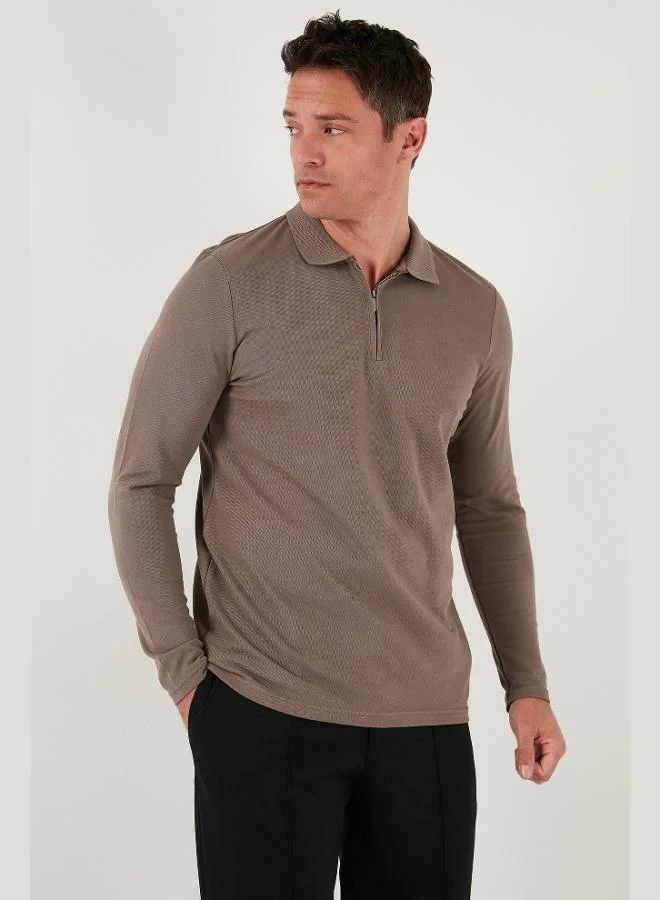 Buratti  Buratti Cotton Slim Fit Half Zipper Polo Neck Sweat Men's SWEAT 5903010 for Men | Best Price UAE