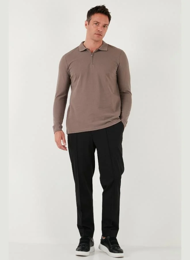 Buratti  Buratti Cotton Slim Fit Half Zipper Polo Neck Sweat Men's SWEAT 5903010 for Men | Best Price UAE