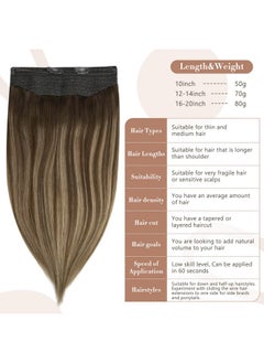 Fshine Invisible Wire Hair Extensions Real Human Hair Dark Brown Ombre Brown Mix Honey Blonde Full Head Remy Human Hair Transparent Fish Line Clip In Extensions Human Hair 20 Inch 80G  - Image 3