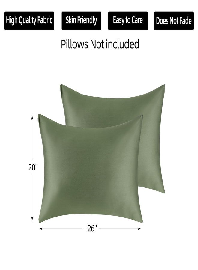 Best Season Cotton Pillow Protectors/Cases Standard Size with Zipper 2 Pack Olive Green Color,Cooling & Breathable Bed Pillow Protectors Set of 2 Pillow Cases Cover Standard 20" x 26" - Image 3