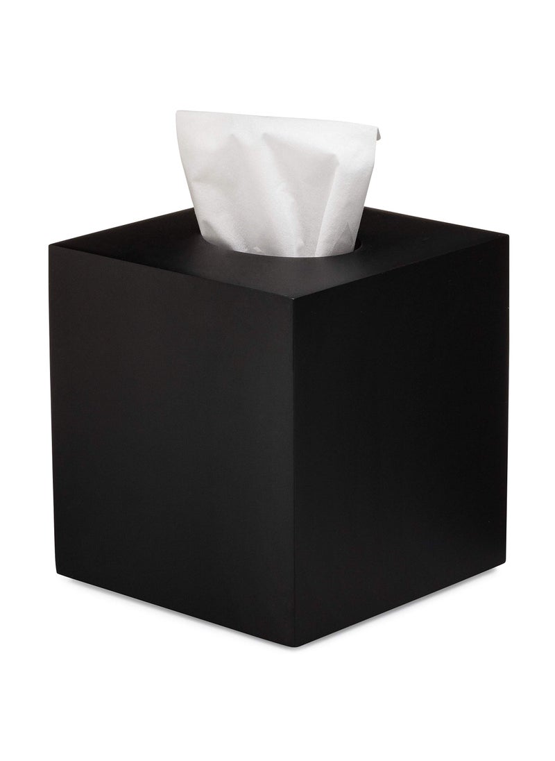 Essentra Home Essentra Home Matte Black Collection Square Tissue Box Cover 