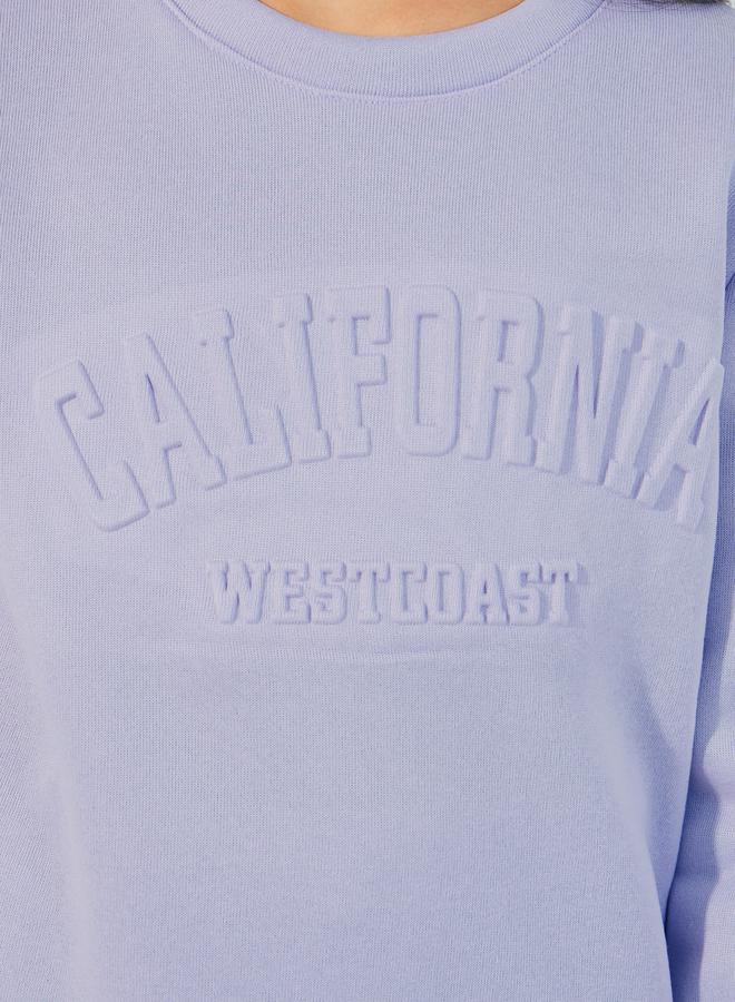 Styli Embossed Slogan Print Round Neck Sweatshirt & Joggers Set - Image 3