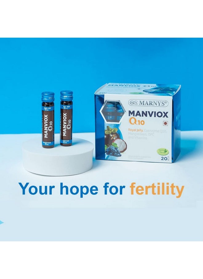 MARNYS - Manviox Q10 | Antioxidant Supplement With Co-Enzyme Q10 And Royal Jelly | 20 Drinkable Vials - Image 1