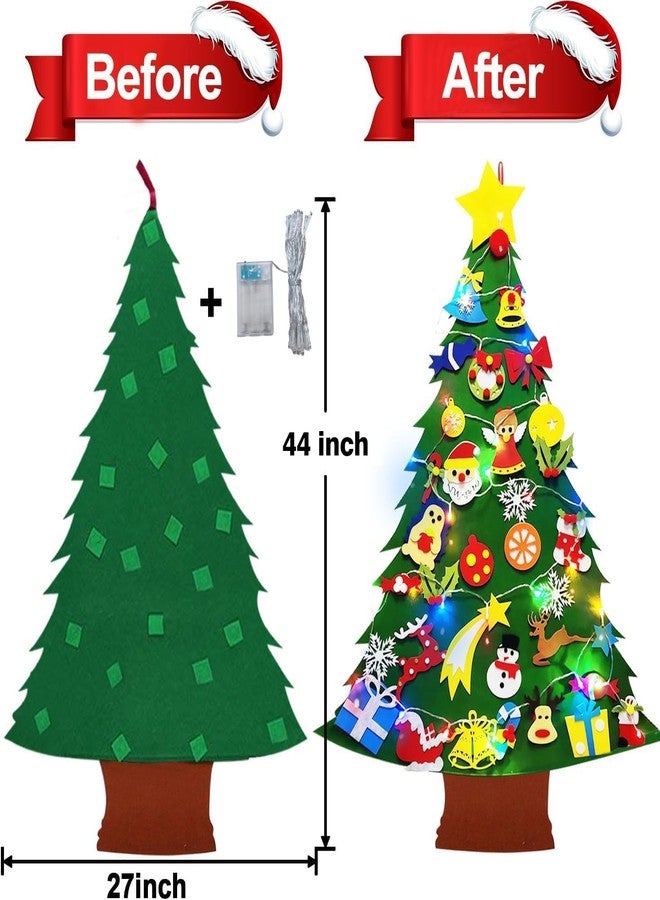 Camlinbo 3.7 Ft DIY Felt Christmas Tree for Toddlers Kids Wall with 34 Hanging Ornaments 10 Ft LED Colorful String Light 2 Modes, Felt Craft Kits for Kids Xmas Gift New Year Christmas Decorations - Image 2