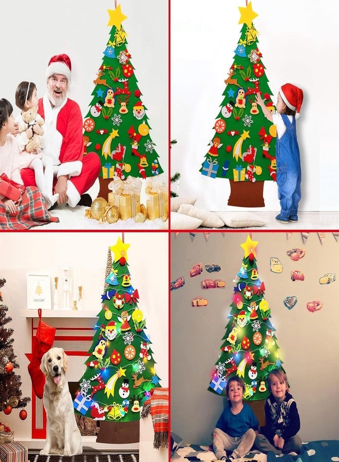 Camlinbo 3.7 Ft DIY Felt Christmas Tree for Toddlers Kids Wall with 34 Hanging Ornaments 10 Ft LED Colorful String Light 2 Modes, Felt Craft Kits for Kids Xmas Gift New Year Christmas Decorations - Image 4