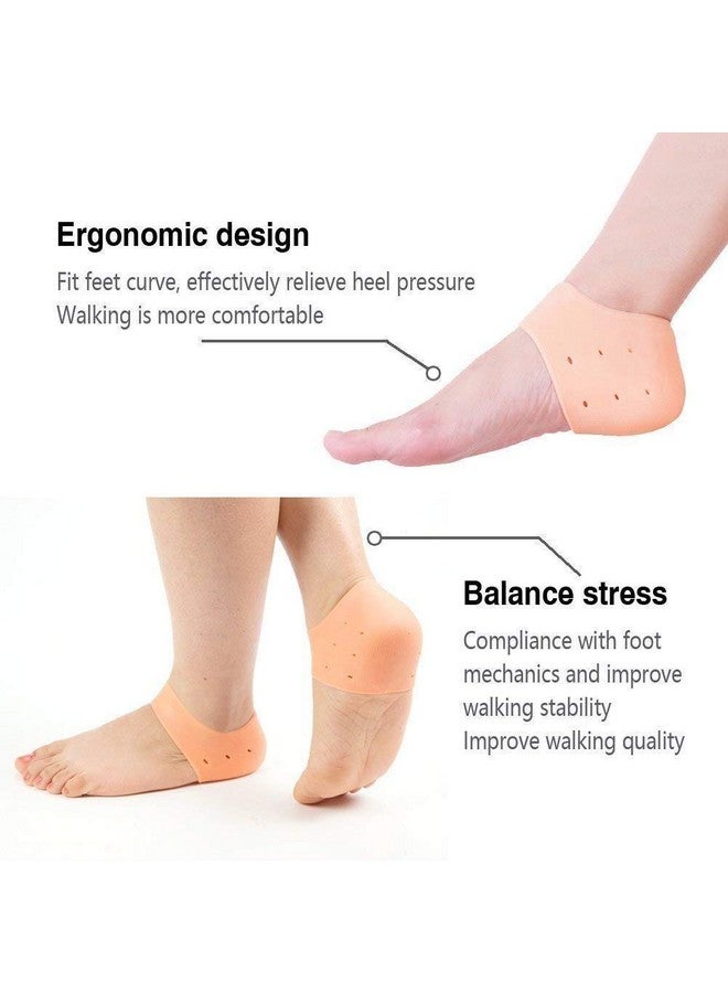 GION GION Dry Hard Cracked Heels Repair Cream Foot Ankle Support Cushion Silicone Gel Heel Pad Socks For Heel Swelling Pain Relief For Men Women (1Pair) - Image 4
