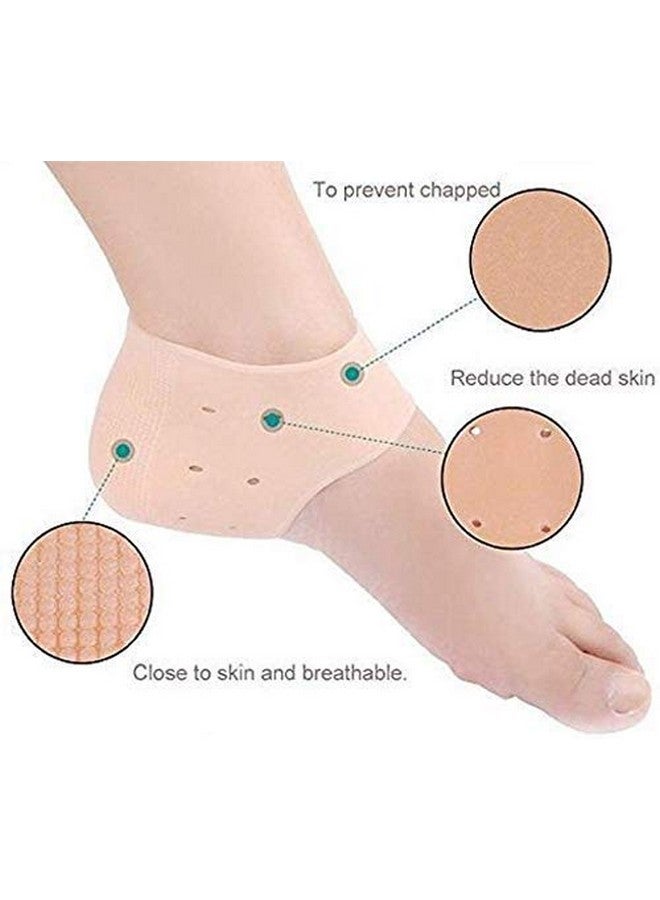 GION GION Dry Hard Cracked Heels Repair Cream Foot Ankle Support Cushion Silicone Gel Heel Pad Socks For Heel Swelling Pain Relief For Men Women (1Pair) - Image 3