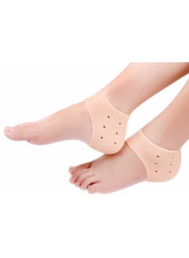 GION GION Dry Hard Cracked Heels Repair Cream Foot Ankle Support Cushion Silicone Gel Heel Pad Socks For Heel Swelling Pain Relief For Men Women (1Pair) - Image 1