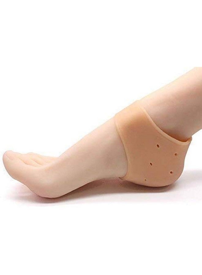 GION GION Dry Hard Cracked Heels Repair Cream Foot Ankle Support Cushion Silicone Gel Heel Pad Socks For Heel Swelling Pain Relief For Men Women (1Pair) - Image 2