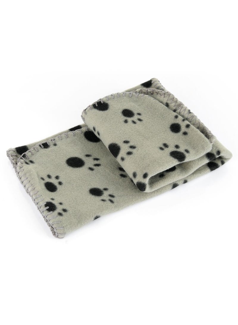 MileMelo Pet Blankets, Soft Dog Cat Pet Fleece Blankets, Extra Large Plush Throws, Touch Soft Fleece , Sleep Mat Pad Bed Cover with Paw Print, for Kitten Puppy Grey 100x70cm - Image 2