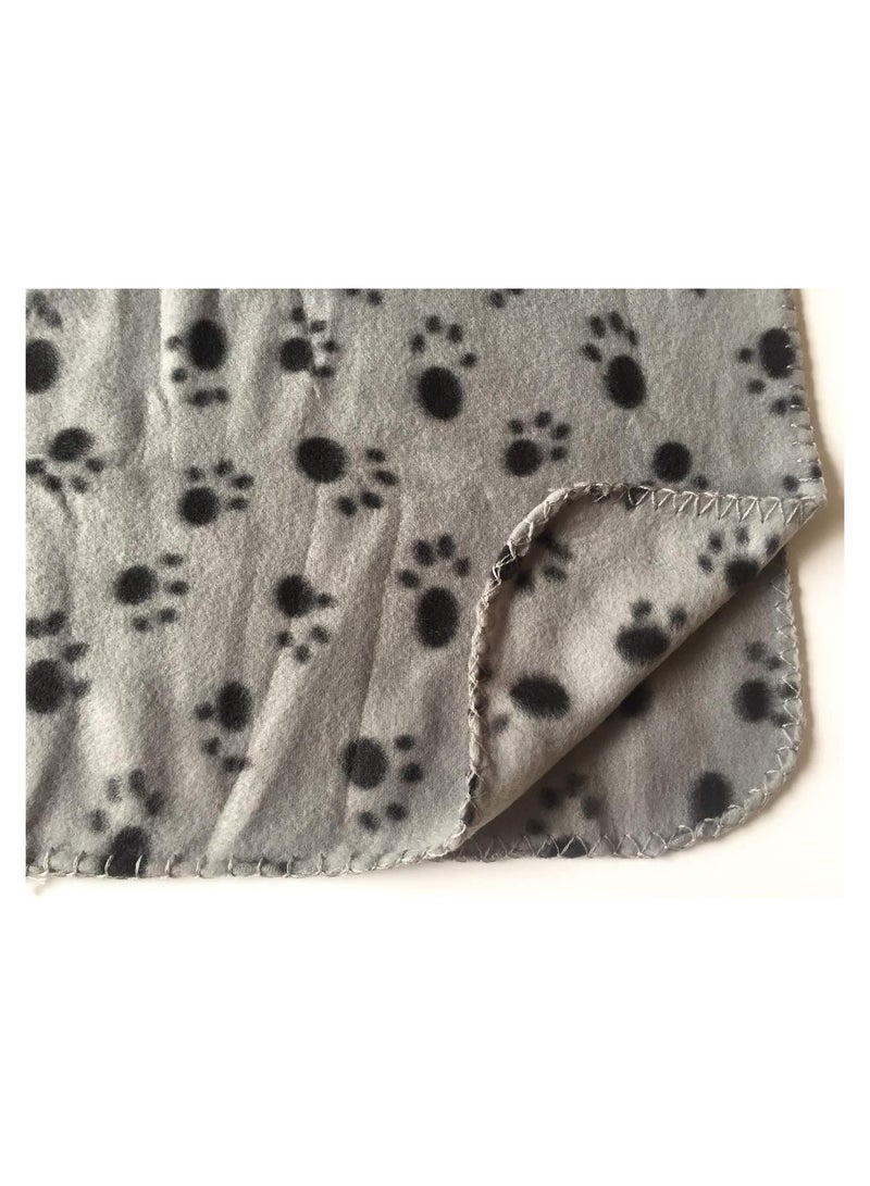 MileMelo Pet Blankets, Soft Dog Cat Pet Fleece Blankets, Extra Large Plush Throws, Touch Soft Fleece , Sleep Mat Pad Bed Cover with Paw Print, for Kitten Puppy Grey 100x70cm - Image 5