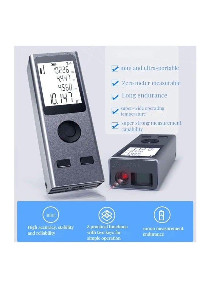 بروماس جهاز قياس المسافة بالليزر الصغير 30 متر جهاز قياس ذكي محمول جهاز تحديد المدى الرقمي USB شحن قابل للشحن محمول باليد  - Image 2