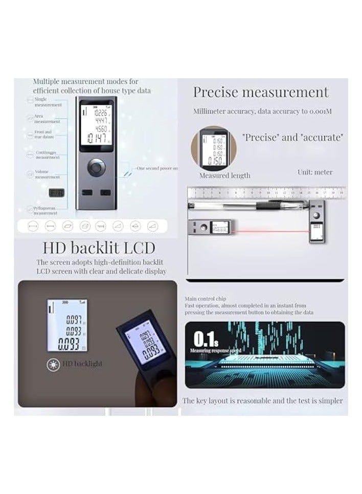 بروماس جهاز قياس المسافة بالليزر الصغير 30 متر جهاز قياس ذكي محمول جهاز تحديد المدى الرقمي USB شحن قابل للشحن محمول باليد  - Image 5