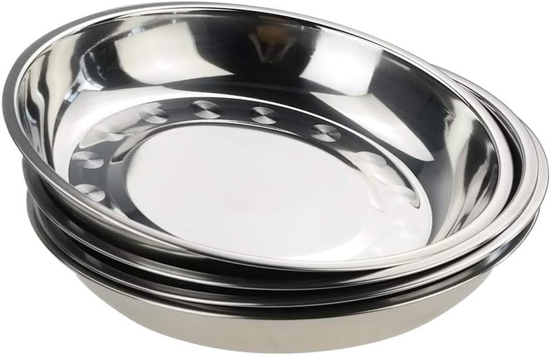 Teyyvn 4Pack Stainless Steel Dinner Plates Round Camping Plates 92Inch - Image 1
