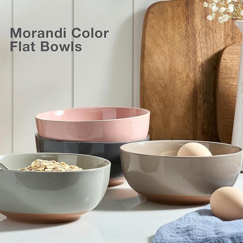 Gencywe Morandi Color Large Ceramic Bowls Set of 4, 30 Ounce Cereal, Soup, Salad, Oatmeal, Serving Bowls - Dishwasher & Microwave Safe - Image 4