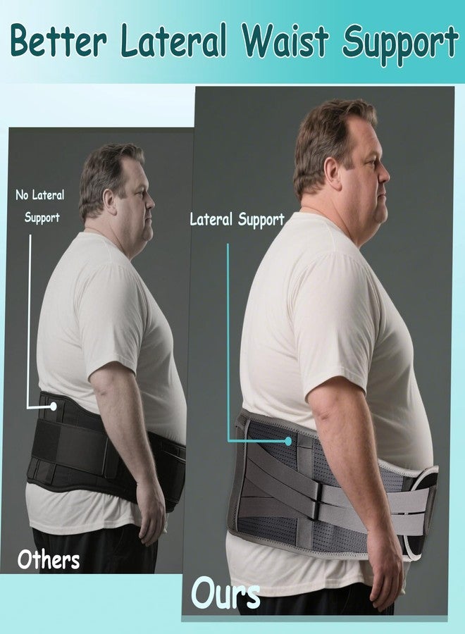 King Mills Plus Size Back Brace for Lower Back Pain, Breathable Obese Belly Support for Sciatica, Back Pain, Scoliosis, Two Sets of Support Bars. Lightweight. (Belly: 52" - 60") - Image 3