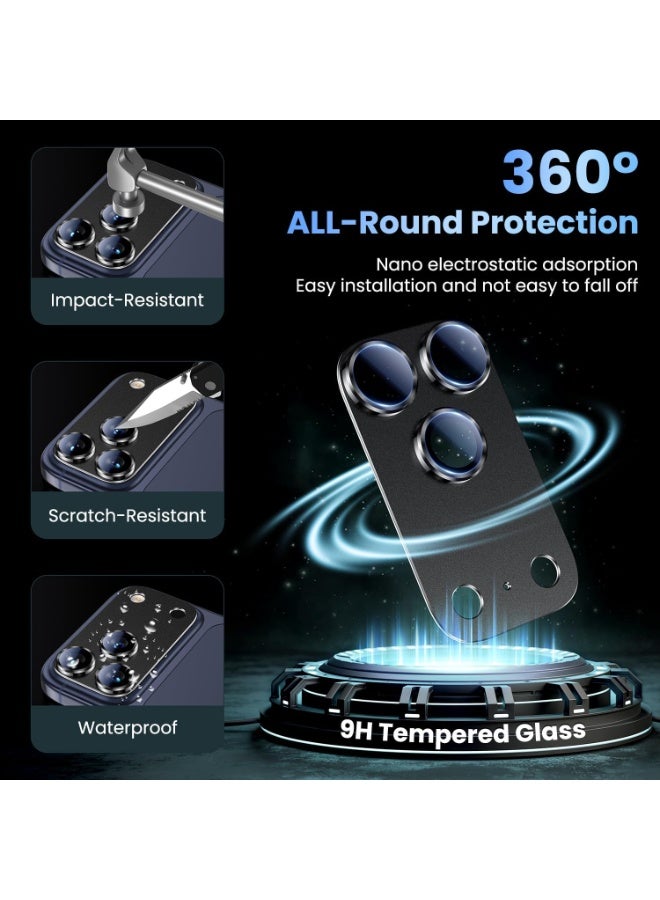 TIGER Compatible with iPhone 17 Pro Max Camera Lens Protector – [Not Easy to Break] [Strong Adsorption] [Case-Friendly] Premium Metal Tempered Glass Rear Camera Screen Cover, Ultra HD Transparent, Anti-Scratch, Anti-Fingerprint Lens Guard for Full Camera Protection and Clear Photography – Black Titanium - Image 2