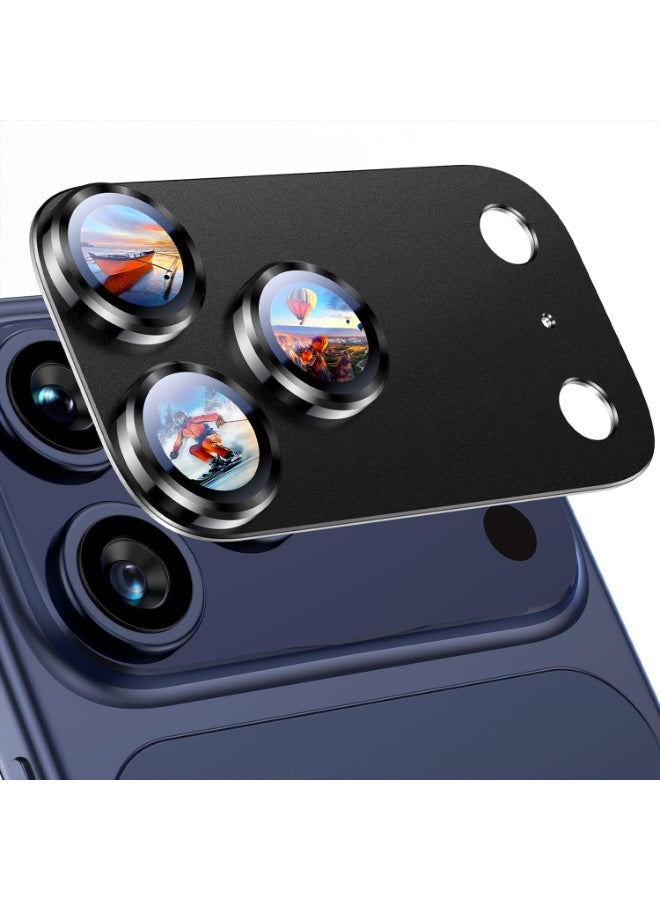 TIGER Compatible with iPhone 17 Pro Max Camera Lens Protector – [Not Easy to Break] [Strong Adsorption] [Case-Friendly] Premium Metal Tempered Glass Rear Camera Screen Cover, Ultra HD Transparent, Anti-Scratch, Anti-Fingerprint Lens Guard for Full Camera Protection and Clear Photography – Black Titanium - Image 1